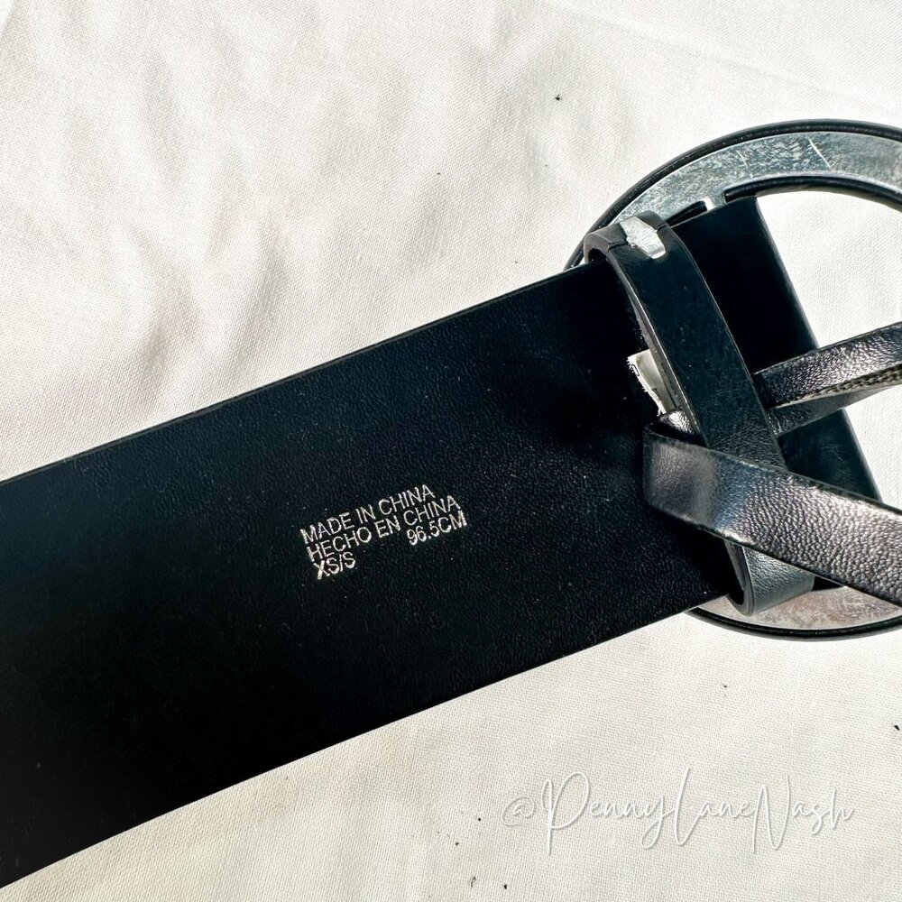 Forever 21 Round Buckle Belt Black - Picture 3 of 4